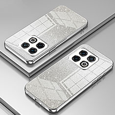 Custodia Silicone Trasparente Ultra Sottile Cover Morbida SY2 per OnePlus 10 Pro 5G Argento