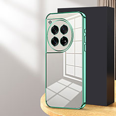 Custodia Silicone Trasparente Ultra Sottile Cover Morbida SY2 per OnePlus 12 5G Verde