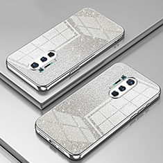 Custodia Silicone Trasparente Ultra Sottile Cover Morbida SY2 per OnePlus 8 Pro Argento