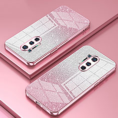 Custodia Silicone Trasparente Ultra Sottile Cover Morbida SY2 per OnePlus 8 Pro Oro Rosa