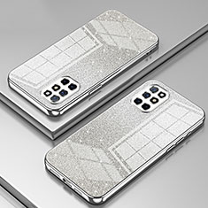 Custodia Silicone Trasparente Ultra Sottile Cover Morbida SY2 per OnePlus 8T 5G Argento