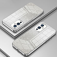 Custodia Silicone Trasparente Ultra Sottile Cover Morbida SY2 per OnePlus 9 5G Argento