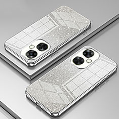 Custodia Silicone Trasparente Ultra Sottile Cover Morbida SY2 per OnePlus Nord CE 3 Lite 5G Argento