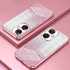 Custodia Silicone Trasparente Ultra Sottile Cover Morbida SY2 per OnePlus Nord CE 3 Lite 5G Oro Rosa