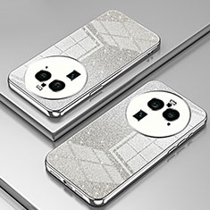 Custodia Silicone Trasparente Ultra Sottile Cover Morbida SY2 per Oppo Find X6 Pro 5G Argento