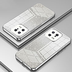 Custodia Silicone Trasparente Ultra Sottile Cover Morbida SY2 per Xiaomi Mi 13 5G Argento