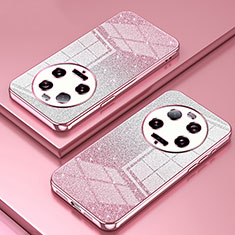 Custodia Silicone Trasparente Ultra Sottile Cover Morbida SY2 per Xiaomi Mi 13 Ultra 5G Oro Rosa