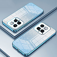 Custodia Silicone Trasparente Ultra Sottile Cover Morbida SY2 per Xiaomi Mi 14 5G Blu
