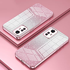 Custodia Silicone Trasparente Ultra Sottile Cover Morbida SY2 per Xiaomi Redmi Note 12S Oro Rosa