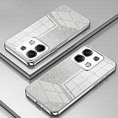 Custodia Silicone Trasparente Ultra Sottile Cover Morbida SY2 per Xiaomi Redmi Note 13 5G Argento
