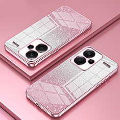 Custodia Silicone Trasparente Ultra Sottile Cover Morbida SY2 per Xiaomi Redmi Note 13 Pro+ Plus 5G Oro Rosa