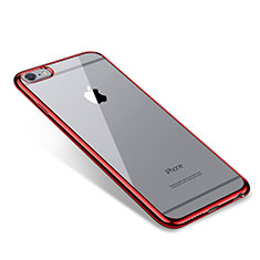 Custodia Silicone Trasparente Ultra Sottile Cover Morbida T09 per Apple iPhone 6S Plus Rosso