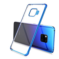 Custodia Silicone Trasparente Ultra Sottile Cover Morbida U02 per Huawei Mate 20 Pro Blu