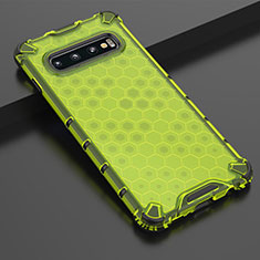 Custodia Silicone Trasparente Ultra Sottile Cover Morbida U04 per Samsung Galaxy S10 Plus Verde