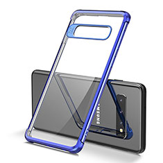 Custodia Silicone Trasparente Ultra Sottile Cover Morbida U05 per Samsung Galaxy S10 5G Blu