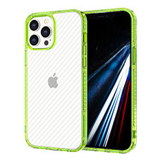 Custodia Silicone Trasparente Ultra Sottile Cover Morbida YJ1 per Apple iPhone 12 Pro Max Verde