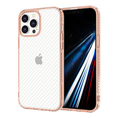 Custodia Silicone Trasparente Ultra Sottile Cover Morbida YJ1 per Apple iPhone 13 Pro Rosa