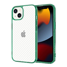 Custodia Silicone Trasparente Ultra Sottile Cover Morbida YJ1 per Apple iPhone 13 Verde Notte