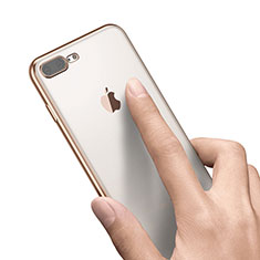Custodia Silicone Trasparente Ultra Sottile Morbida A21 per Apple iPhone 7 Plus Oro
