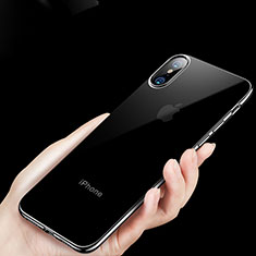 Custodia Silicone Trasparente Ultra Sottile Morbida C11 per Apple iPhone X Nero