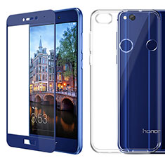 Custodia Silicone Trasparente Ultra Sottile Morbida con Pellicola Protettiva per Huawei Honor 8 Lite Blu