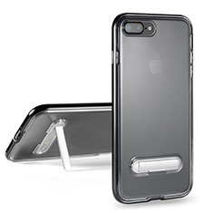 Custodia Silicone Trasparente Ultra Sottile Morbida con Supporto per Apple iPhone 7 Plus Grigio