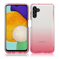 Custodia Silicone Trasparente Ultra Sottile Morbida Cover Fronte e Retro 360 Gradi Sfumato JX1 per Samsung Galaxy A04s Rosa Caldo