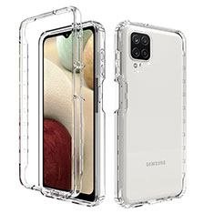 Custodia Silicone Trasparente Ultra Sottile Morbida Cover Fronte e Retro 360 Gradi Sfumato JX1 per Samsung Galaxy A12 Nacho Chiaro