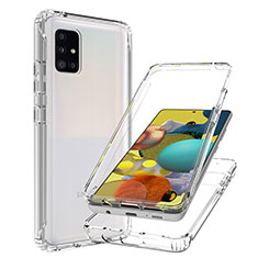 Custodia Silicone Trasparente Ultra Sottile Morbida Cover Fronte e Retro 360 Gradi Sfumato JX1 per Samsung Galaxy A51 5G Chiaro