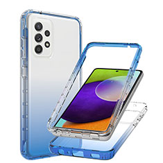 Custodia Silicone Trasparente Ultra Sottile Morbida Cover Fronte e Retro 360 Gradi Sfumato JX1 per Samsung Galaxy A52 4G Blu