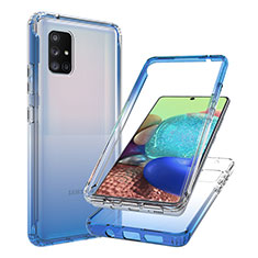 Custodia Silicone Trasparente Ultra Sottile Morbida Cover Fronte e Retro 360 Gradi Sfumato JX1 per Samsung Galaxy A71 4G A715 Blu
