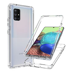 Custodia Silicone Trasparente Ultra Sottile Morbida Cover Fronte e Retro 360 Gradi Sfumato JX1 per Samsung Galaxy A71 4G A715 Chiaro