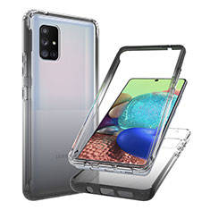 Custodia Silicone Trasparente Ultra Sottile Morbida Cover Fronte e Retro 360 Gradi Sfumato JX1 per Samsung Galaxy A71 4G A715 Nero