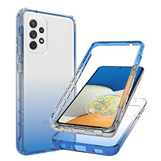 Custodia Silicone Trasparente Ultra Sottile Morbida Cover Fronte e Retro 360 Gradi Sfumato JX1 per Samsung Galaxy A73 5G Blu