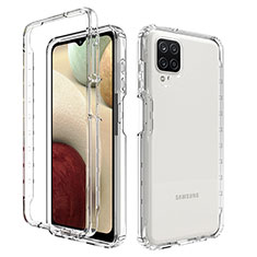 Custodia Silicone Trasparente Ultra Sottile Morbida Cover Fronte e Retro 360 Gradi Sfumato JX1 per Samsung Galaxy F12 Chiaro