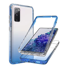 Custodia Silicone Trasparente Ultra Sottile Morbida Cover Fronte e Retro 360 Gradi Sfumato JX1 per Samsung Galaxy S20 FE 4G Blu