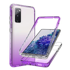 Custodia Silicone Trasparente Ultra Sottile Morbida Cover Fronte e Retro 360 Gradi Sfumato JX1 per Samsung Galaxy S20 FE 4G Viola