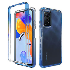 Custodia Silicone Trasparente Ultra Sottile Morbida Cover Fronte e Retro 360 Gradi Sfumato JX1 per Xiaomi Redmi Note 11 Pro 5G Blu