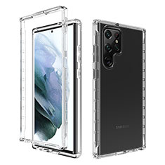 Custodia Silicone Trasparente Ultra Sottile Morbida Cover Fronte e Retro 360 Gradi Sfumato M01 per Samsung Galaxy S23 Ultra 5G Chiaro