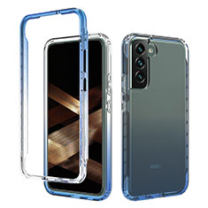 Custodia Silicone Trasparente Ultra Sottile Morbida Cover Fronte e Retro 360 Gradi Sfumato M01 per Samsung Galaxy S24 5G Blu