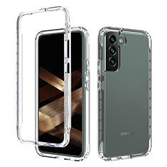 Custodia Silicone Trasparente Ultra Sottile Morbida Cover Fronte e Retro 360 Gradi Sfumato M01 per Samsung Galaxy S24 5G Chiaro