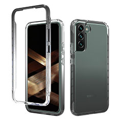 Custodia Silicone Trasparente Ultra Sottile Morbida Cover Fronte e Retro 360 Gradi Sfumato M01 per Samsung Galaxy S24 5G Nero
