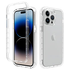 Custodia Silicone Trasparente Ultra Sottile Morbida Cover Fronte e Retro 360 Gradi Sfumato per Apple iPhone 14 Pro Chiaro