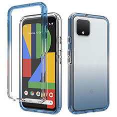 Custodia Silicone Trasparente Ultra Sottile Morbida Cover Fronte e Retro 360 Gradi Sfumato per Google Pixel 4 Blu