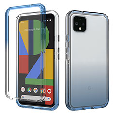 Custodia Silicone Trasparente Ultra Sottile Morbida Cover Fronte e Retro 360 Gradi Sfumato per Google Pixel 4 XL Blu