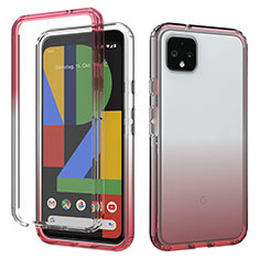 Custodia Silicone Trasparente Ultra Sottile Morbida Cover Fronte e Retro 360 Gradi Sfumato per Google Pixel 4 XL Rosso