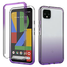 Custodia Silicone Trasparente Ultra Sottile Morbida Cover Fronte e Retro 360 Gradi Sfumato per Google Pixel 4 XL Viola