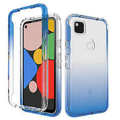 Custodia Silicone Trasparente Ultra Sottile Morbida Cover Fronte e Retro 360 Gradi Sfumato per Google Pixel 4a Blu