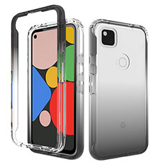 Custodia Silicone Trasparente Ultra Sottile Morbida Cover Fronte e Retro 360 Gradi Sfumato per Google Pixel 4a Grigio Scuro