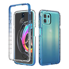 Custodia Silicone Trasparente Ultra Sottile Morbida Cover Fronte e Retro 360 Gradi Sfumato per Motorola Moto Edge 20 Lite 5G Blu